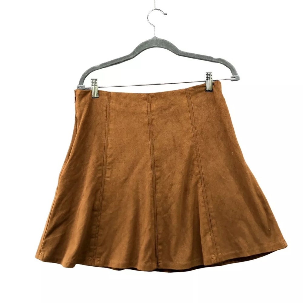 Loft a-line suede skirt